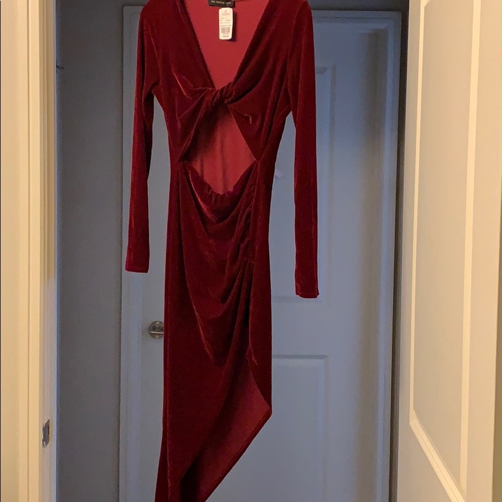 Burgundy suede dress